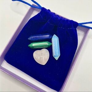 Crystal Wand 4pcsKit Set of Four w/ Lapis Lazuli Opal Quartz Rose Quartz